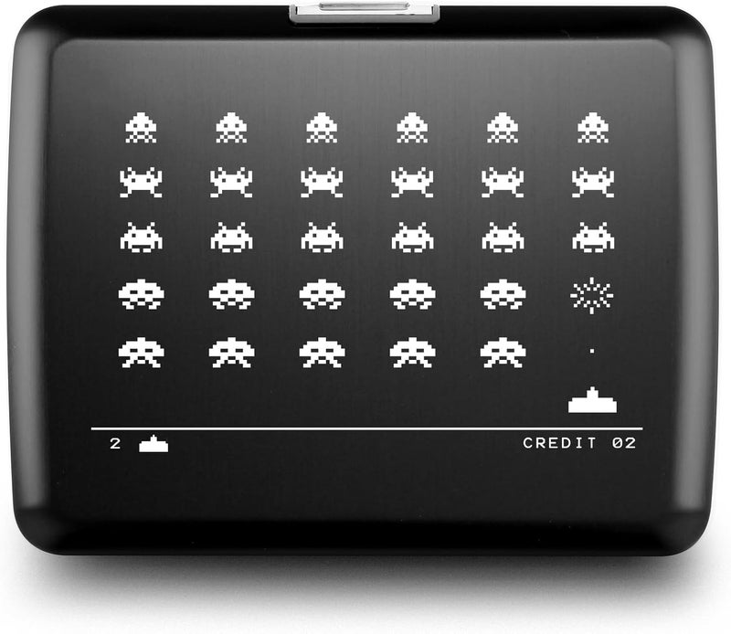 ÖGON -DESIGNS- Aluminum wallet, Large capacity with metal lock, RFID Protection against fraud and demagnetization, model Smart Case OSLO Large (Engraving Invaders) - Image 3